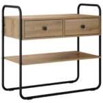 vidaXL Konzolový stôl Dub artisan 80 x 40 x 75 cm Kompozitné drevo – Obrázok 2