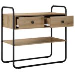 vidaXL Konzolový stôl Dub artisan 80 x 40 x 75 cm Kompozitné drevo – Obrázok 4