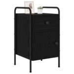 vidaXL Nočný stolík Čierny dub 35 x 36,5 x 61 cm Kompozitné drevo – Obrázok 2