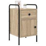 vidaXL Nočný stolík Dub sonoma 35 x 36,5 x 61 cm Kompozitné drevo – Obrázok 2