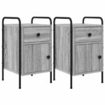 vidaXL Nočný stolík 2 ks Sivý Sonoma 35 x 36,5 x 61 cm – Obrázok 2