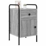 vidaXL Nočný stolík 2 ks Sivý Sonoma 35 x 36,5 x 61 cm – Obrázok 3