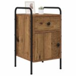 vidaXL Nočný stolík 2 ks Staré drevo 35 x 36,5 x 61 cm – Obrázok 2