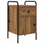 vidaXL Nočný stolík 2 ks Staré drevo 35 x 36,5 x 61 cm – Obrázok 3