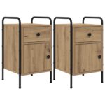 vidaXL Nočný stolík 2 ks Dub artisan 35 x 36,5 x 61 cm – Obrázok 2