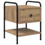 vidaXL Nočný stolík Dub artisan Kompozitné drevo – Obrázok 2