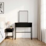 vidaXL Toaletný stolík Čierny dub 81 x 40 x 131 cm Kompozitné drevo