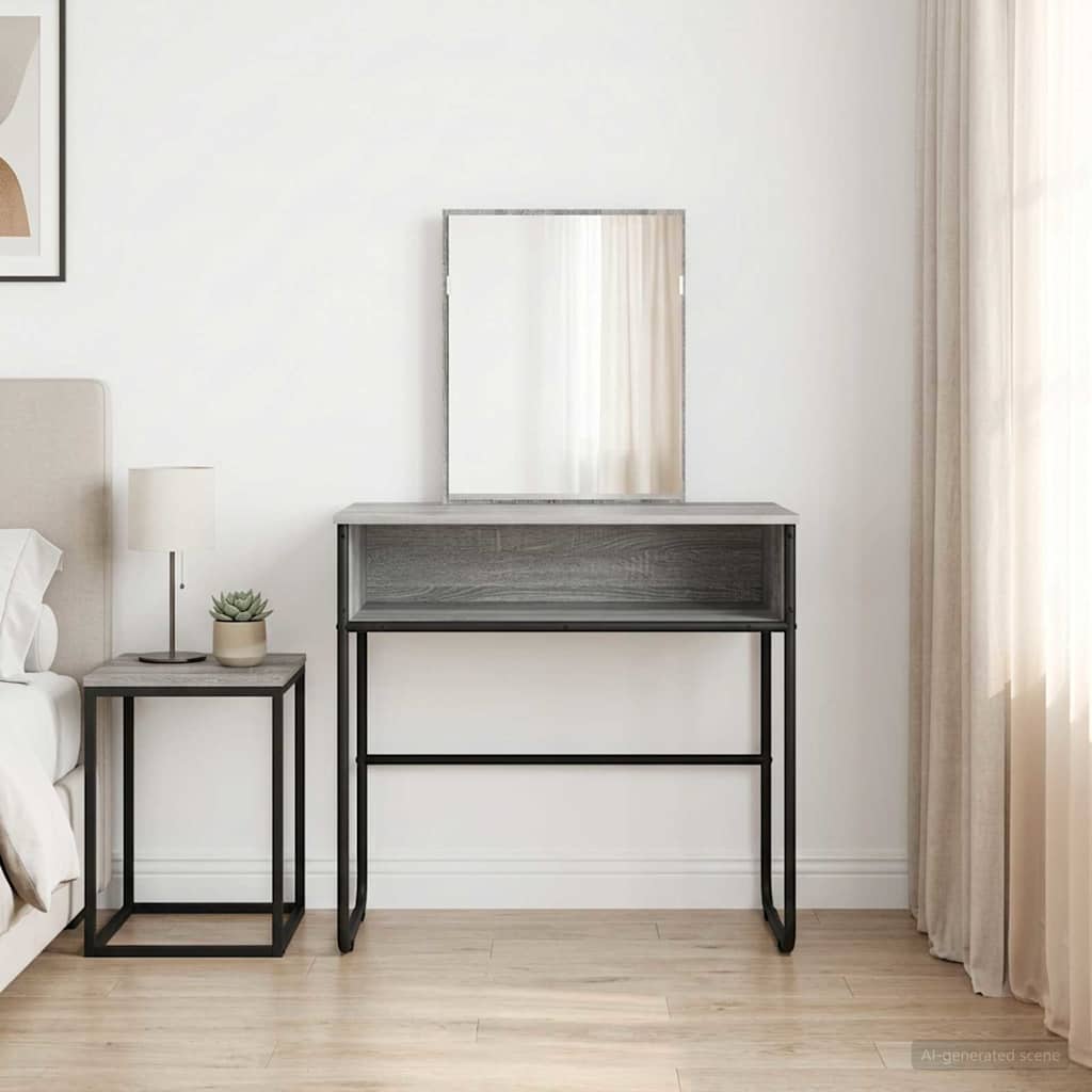 8007692_1.jpg vidaXL Toaletný stolík Sivý Sonoma 81 x 40 x 131 cm Kompozitné drevo – Obrázok 1