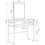 vidaXL Toaletný stolík Sivý Sonoma 81 x 40 x 131 cm Kompozitné drevo – Obrázok 8
