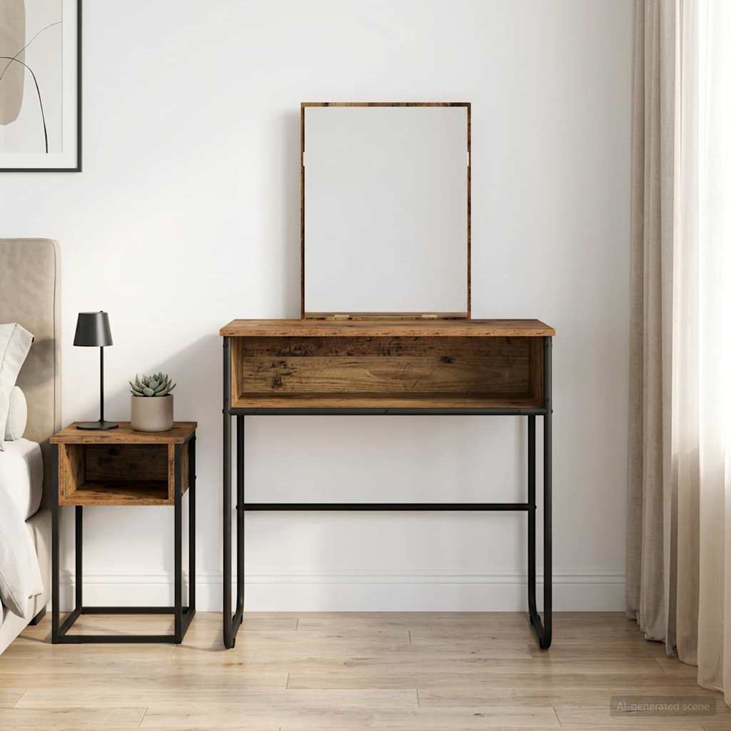 8007693_1.jpg vidaXL Toaletný stolík Staré drevo 81 x 40 x 131 cm Kompozitné drevo – Obrázok 1