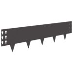 vidaXL Obrubník trávnika 10 pcs 100 x 25 cm Oceľ Čierna – Obrázok 6