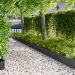 vidaXL Obrubník trávnika 20 pcs 100 x 25 cm Oceľ Čierna