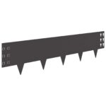 vidaXL Obrubník trávnika 20 pcs 100 x 25 cm Oceľ Čierna – Obrázok 2