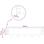 vidaXL Obrubník trávnika 20 pcs 100 x 25 cm Oceľ Čierna – Obrázok 9
