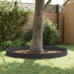 vidaXL Obrubník trávnika 30 pcs 103 x 25 cm Oceľ Čierna – Obrázok 4