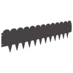 vidaXL Obrubník trávnika 30 pcs 103 x 25 cm Oceľ Čierna – Obrázok 6