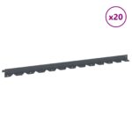 vidaXL Obrubník trávnika 20 pcs 102 x 4 x 4 cm Oceľ Antracitová – Obrázok 3