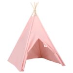 vidaXL Detský stan típí s taškou ružový 120x120x150 cm polyesterový – Obrázok 3