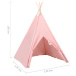 vidaXL Detský stan típí s taškou ružový 120x120x150 cm polyesterový – Obrázok 8