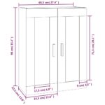 vidaXL Nástenná skrinka biela 69,5x32,5x90 cm, umelé drevo – Obrázok 10