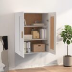 vidaXL Nástenná skrinka biela 69,5x32,5x90 cm, umelé drevo – Obrázok 3