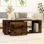 vidaXL Konferenčný stolík, dymový dub 100x50,5x35 cm, umelé drevo – Obrázok 3