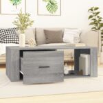 vidaXL Konferenčný stolík sivý, Sonoma, 100x50,5x35 cm, z umelého dreva – Obrázok 3