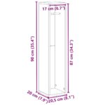 vidaXL Kúpeľňová skrinka s držiakom na rolky, hnedý dub 20,5x20x90 cm – Obrázok 9