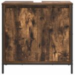 vidaXL Kúpeľňová skrinka pod umývadlo, dymový dub 60x34,5x60 cm – Obrázok 6
