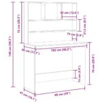 vidaXL Písací stôl s policami, čierny dub 102x45x148 cm, umelé drevo – Obrázok 10