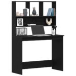 vidaXL Písací stôl s policami, čierny dub 102x45x148 cm, umelé drevo – Obrázok 4
