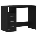 vidaXL Písací stôl so zásuvkami, čierny dub 102x50x76 cm, umelé drevo – Obrázok 2