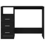 vidaXL Písací stôl so zásuvkami, čierny dub 102x50x76 cm, umelé drevo – Obrázok 6