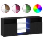 vidaXL TV skrinka s LED svetlami, čierny dub 120x30x50 cm, umelé drevo – Obrázok 2