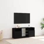 vidaXL TV skrinka s LED svetlami, čierny dub 120x30x50 cm, umelé drevo – Obrázok 4