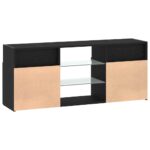 vidaXL TV skrinka s LED svetlami, čierny dub 120x30x50 cm, umelé drevo – Obrázok 9