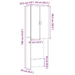vidaXL Skrinka na práčku, čierny dub, 64x25,5x190 cm – Obrázok 11