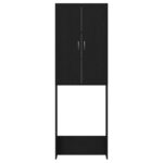 vidaXL Skrinka na práčku, čierny dub, 64x25,5x190 cm – Obrázok 6