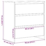 vidaXL Komoda, čierny dub, 70x41x75 cm, imitácia dreva – Obrázok 11