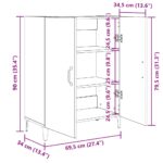 vidaXL Komoda, čierny dub, 69,5x34x90 cm, imitácia dreva – Obrázok 10