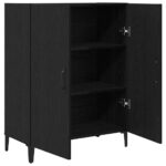 vidaXL Komoda, čierny dub, 69,5x34x90 cm, imitácia dreva – Obrázok 4