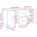 vidaXL Komoda, čierny dub 100x36x60 cm, imitácia dreva – Obrázok 11