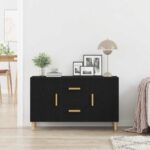 vidaXL Komoda, čierny dub 100x36x60 cm, imitácia dreva – Obrázok 3