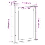 vidaXL Kúpeľňová zrkadlová skrinka, staré drevo, 42x12x60 cm, umelé drevo – Obrázok 11