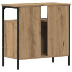 vidaXL Kúpeľňová skrinka pod umývadlo, dubový drevený remeselník, 60x30x60 cm, imitácia dreva – Obrázok 6