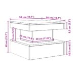 vidaXL Konferenčný stolík s LED svetlami, čierny dub 50x50x40 cm – Obrázok 13