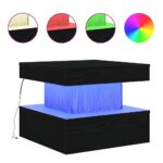vidaXL Konferenčný stolík s LED svetlami, čierny dub 50x50x40 cm – Obrázok 2