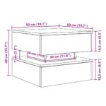 vidaXL Konferenčný stolík s LED svetlami, čierny dub 50x50x40 cm – Obrázok 13