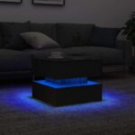 vidaXL Konferenčný stolík s LED svetlami, čierny dub 50x50x40 cm – Obrázok 5