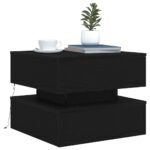 vidaXL Konferenčný stolík s LED svetlami, čierny dub 50x50x40 cm – Obrázok 6